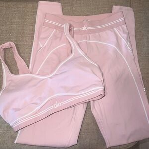 ALO heartthrob ballet pink workout set sports bra pants size small sold out